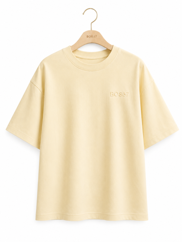 BOS67 Premium Women's Oversized T-shirt Butter Cream