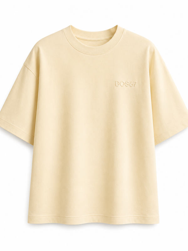 BOS67 Premium Women's Oversized Tshirt Butter Cream