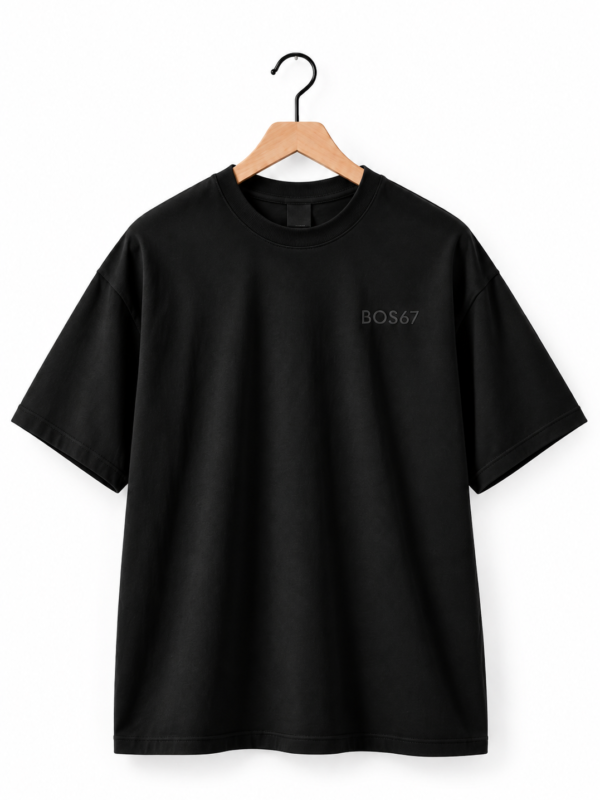 BOS67 Signature Oversized Tee — Black