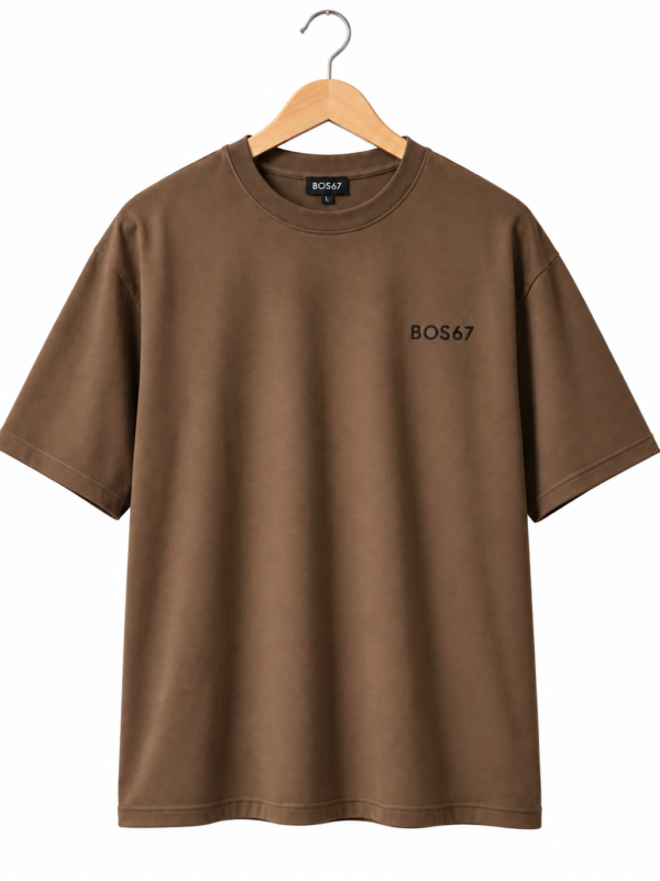 BOS67 Signature Oversized Tee — Coffee